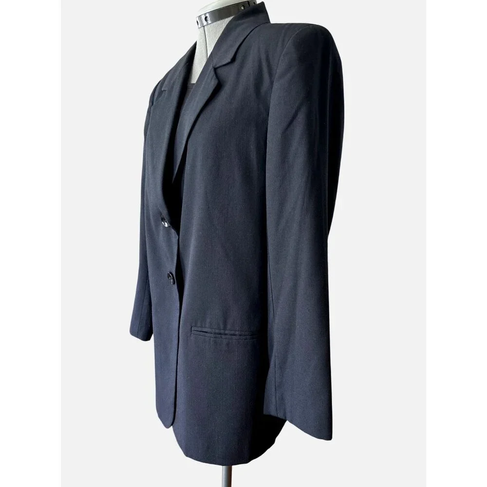 Vtg. Sag Harbor Womens Black Two-Button Blazer Size 12 Professional Wear Office - Picture 2 of 8